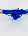 Space Age blue and rose Sklo Union glass ashtray