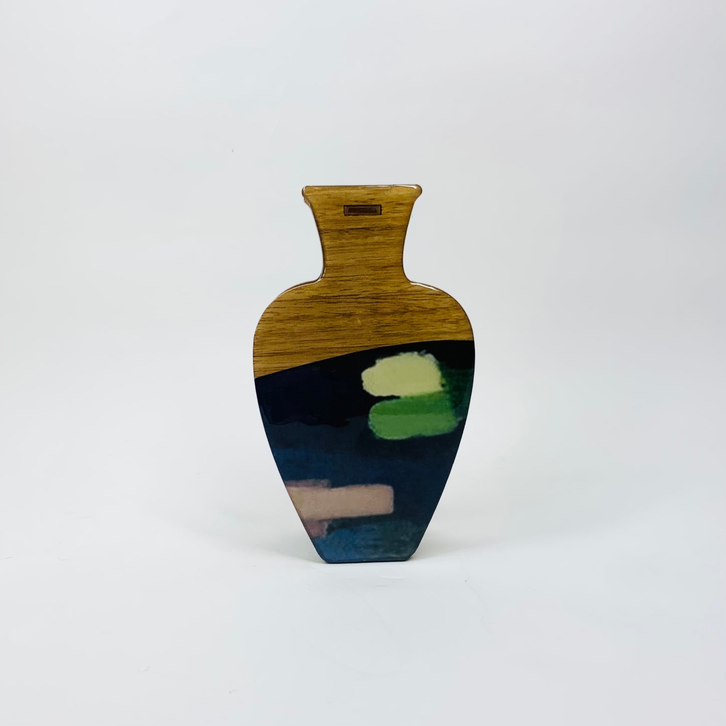 Retro Japanese lacquer wood test tube vase