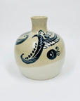 Vintage modernist style Vietnamese hand painted pottery vase