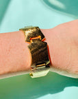 1970s West German 14K gold plated fancy links bracelet