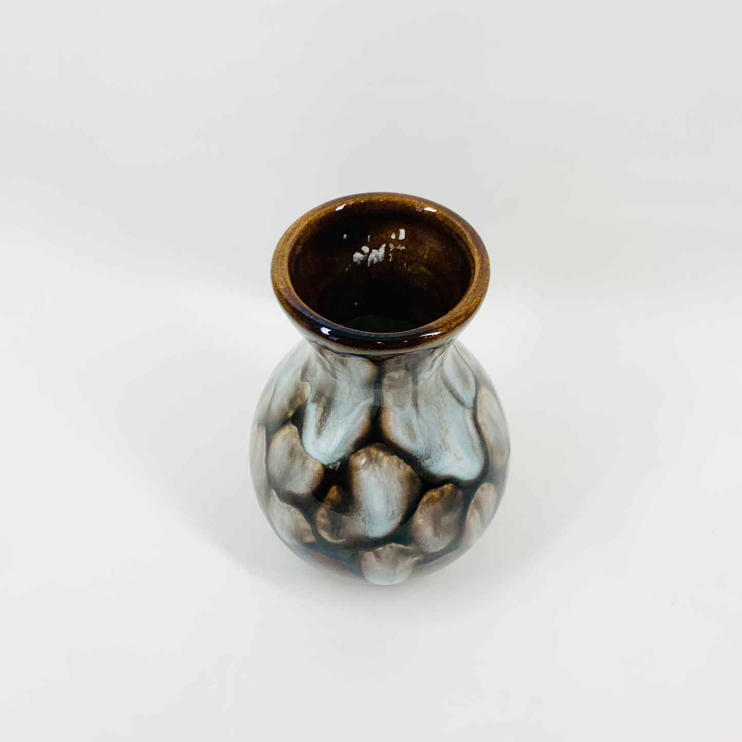 Retro Japanese pottery bottle vase with blue clouds