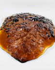1950s LARGE KUMELA FINDLAND AMBER BRUTALIST GLASS BOWL BY KAJ BLOMQVIST