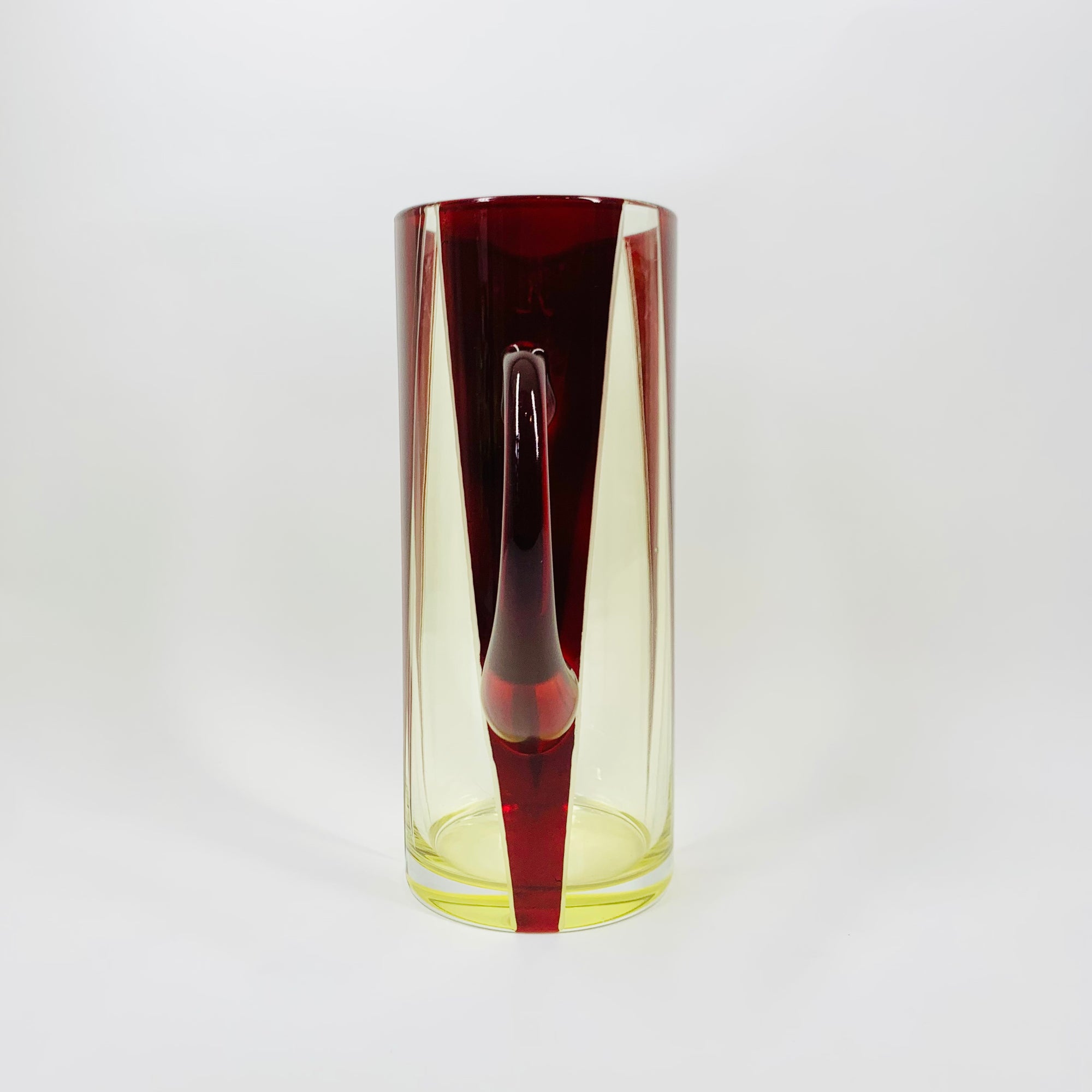 Extremely extremely rare antique Art Deco ruby enamel and citrine glass jug and matching wine glasses set by Karl Palda