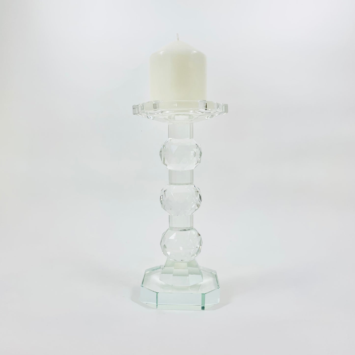 Vintage cut crystal candle holder