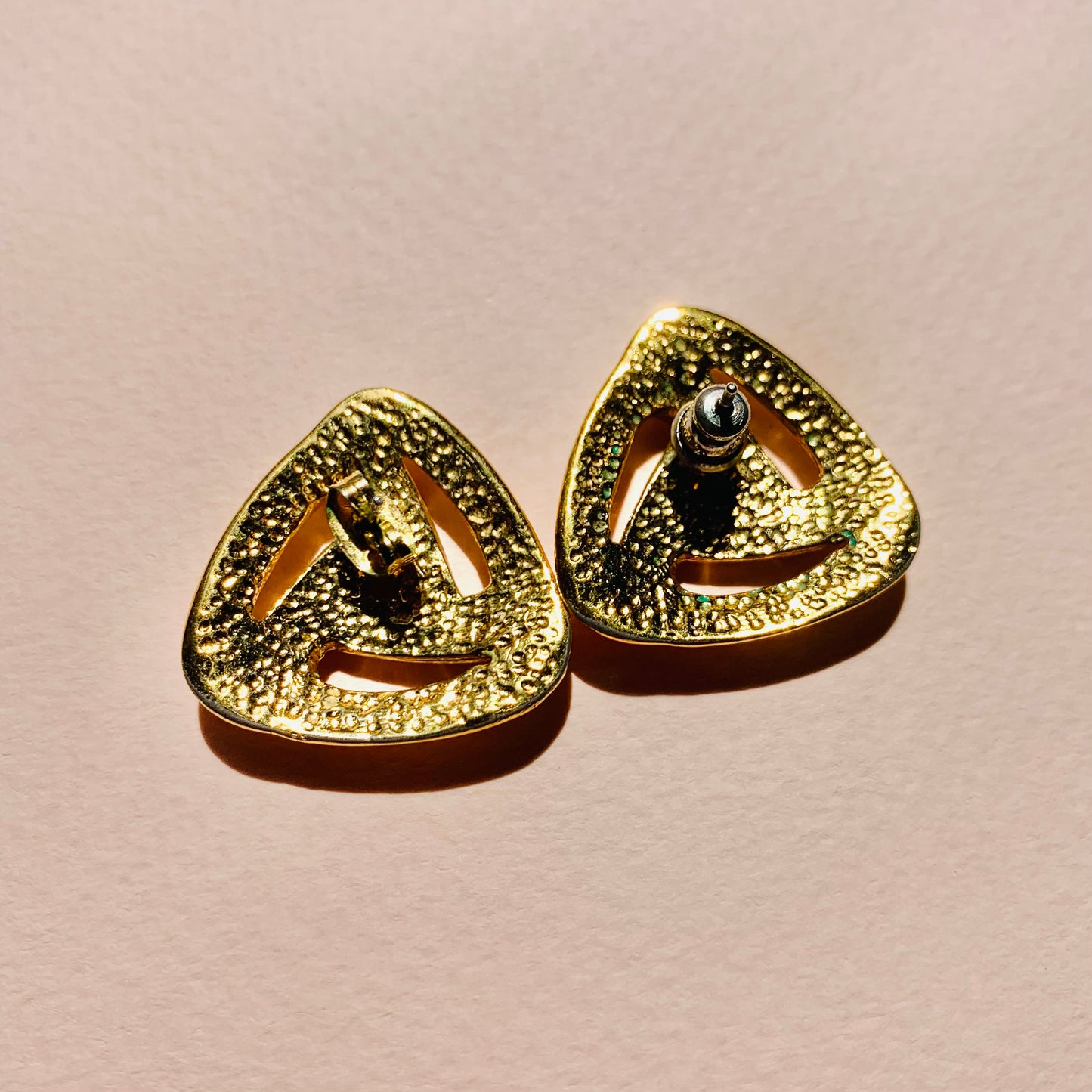 Rare 1970s triple gold plated earrings by Monet