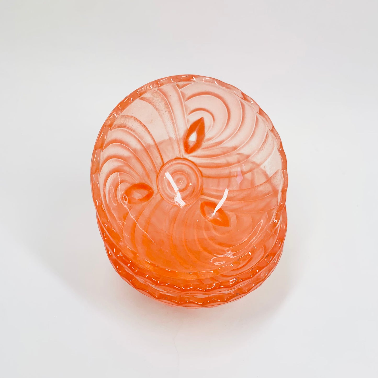 Antique Art Deco colour flashed glass small/dessert bowl