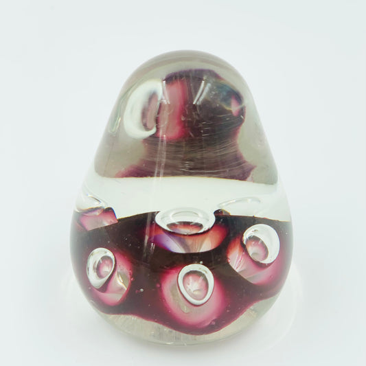 Space Age Art Glass Paperweight with Control Pattern Bubbles