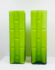 1960s JAPANESE GREEN SATIN GLASS BAMBOO VASE
