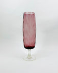 Midcentury Italian clear twist stem amethyst dimpled glass vase