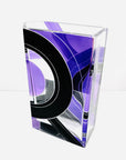 Antique Art Deco purple and black enamel glass vase by Karl Palda