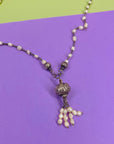 1950s seed pearl chain with silver tassel