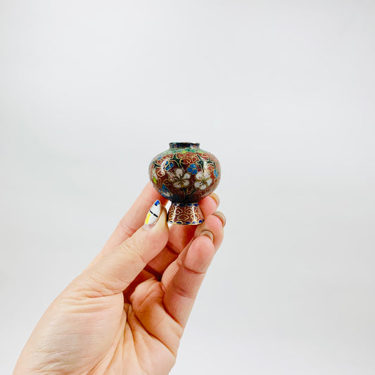 Rare antique Japanese mini cloisonné vase