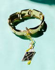 1970s West German 14K gold plated fancy links bracelet