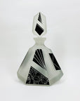 Extremely extremely rare antique Art Deco black enamel decanter satin glass set by Karl Palda
