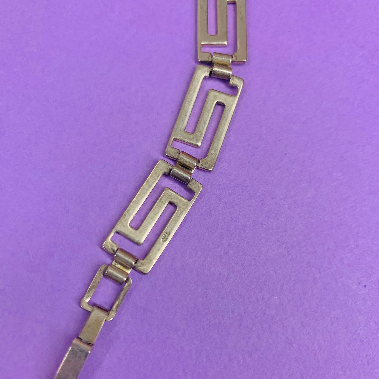 80s sterling silver zig zag links bracelet