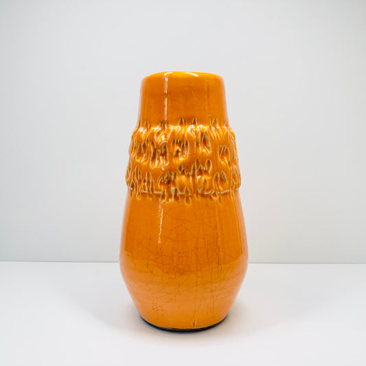 MCM orange glazed pottery vase
