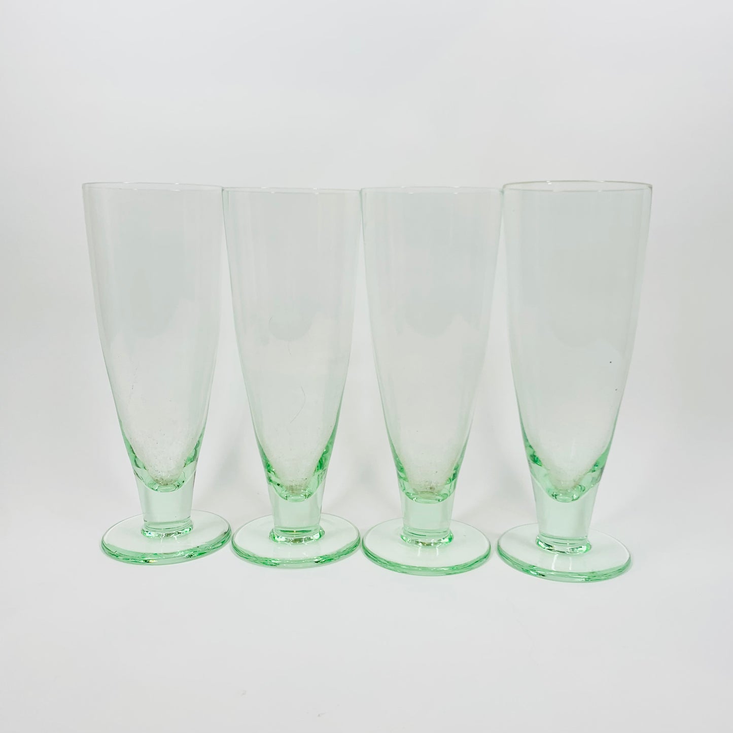 Rare MCM green glass beer tankard/champagne flutes