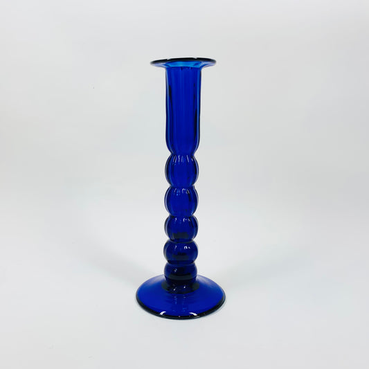 MCM Italian mouth blown cobalt blue glass candle stick holder