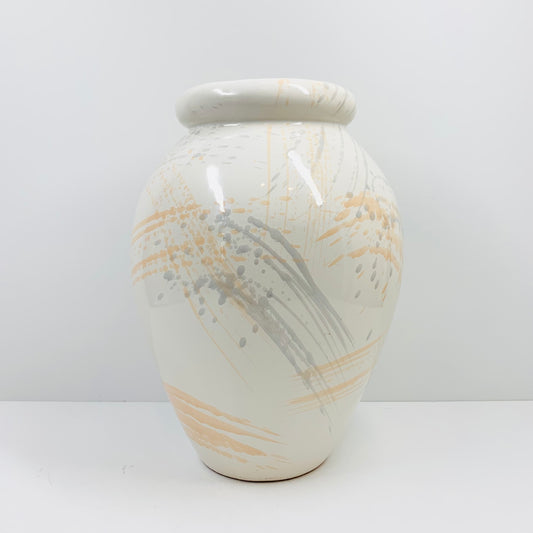 Retro hand painted white porcelain vase/planter pot