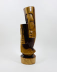 Midcentury Balinese hand carved lacquered abstract wood sculpture