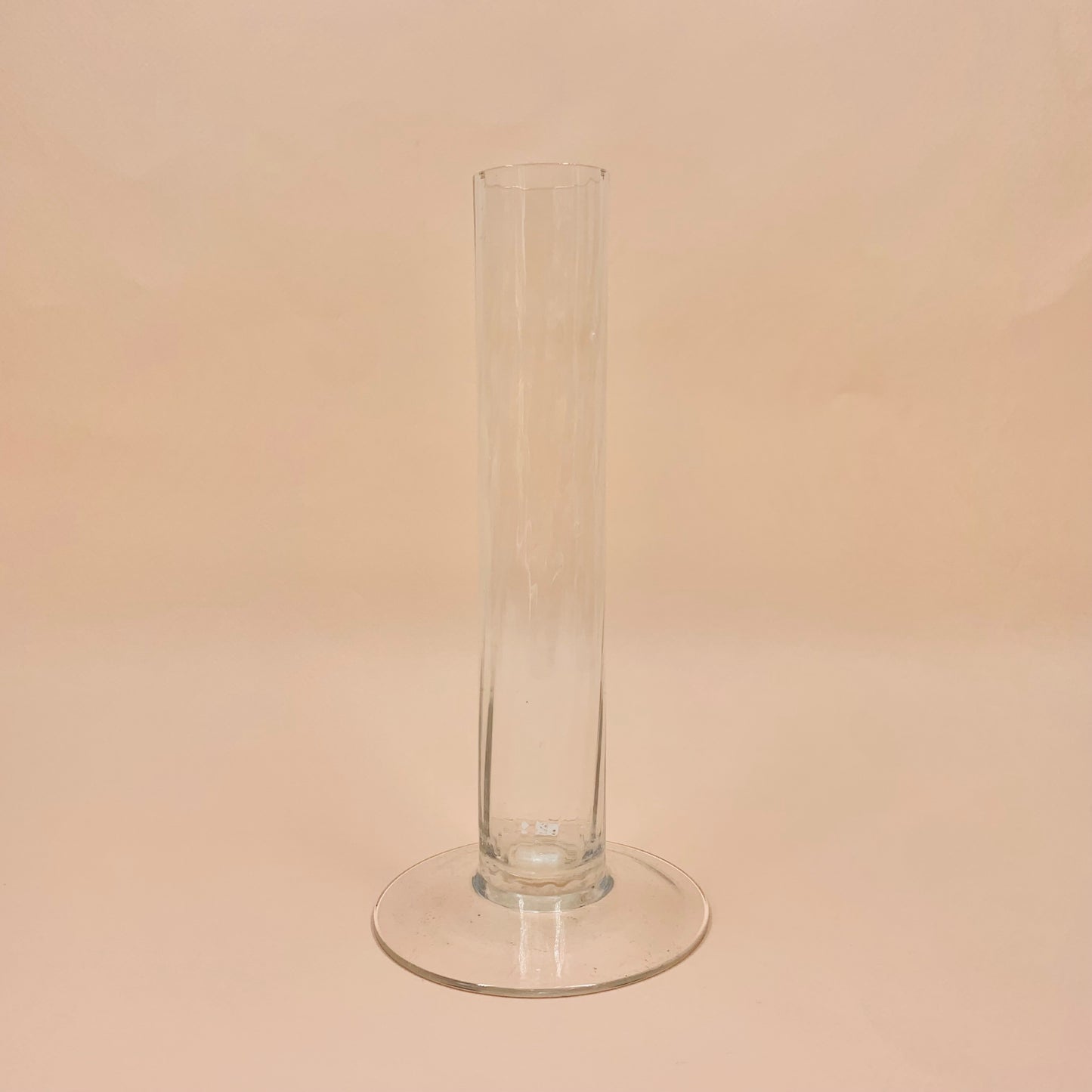 Vintage optical glass hand-made tube vase