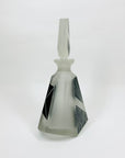 Extremely extremely rare antique Art Deco black enamel decanter satin glass set by Karl Palda