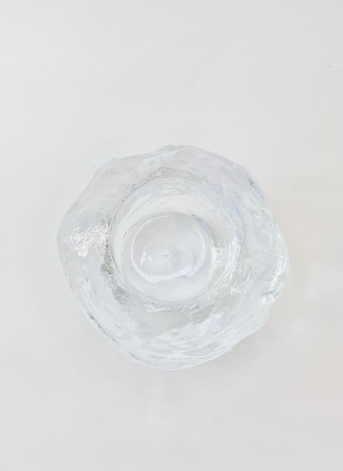 Vintage Kosta Boda glass snowball tea light holder
