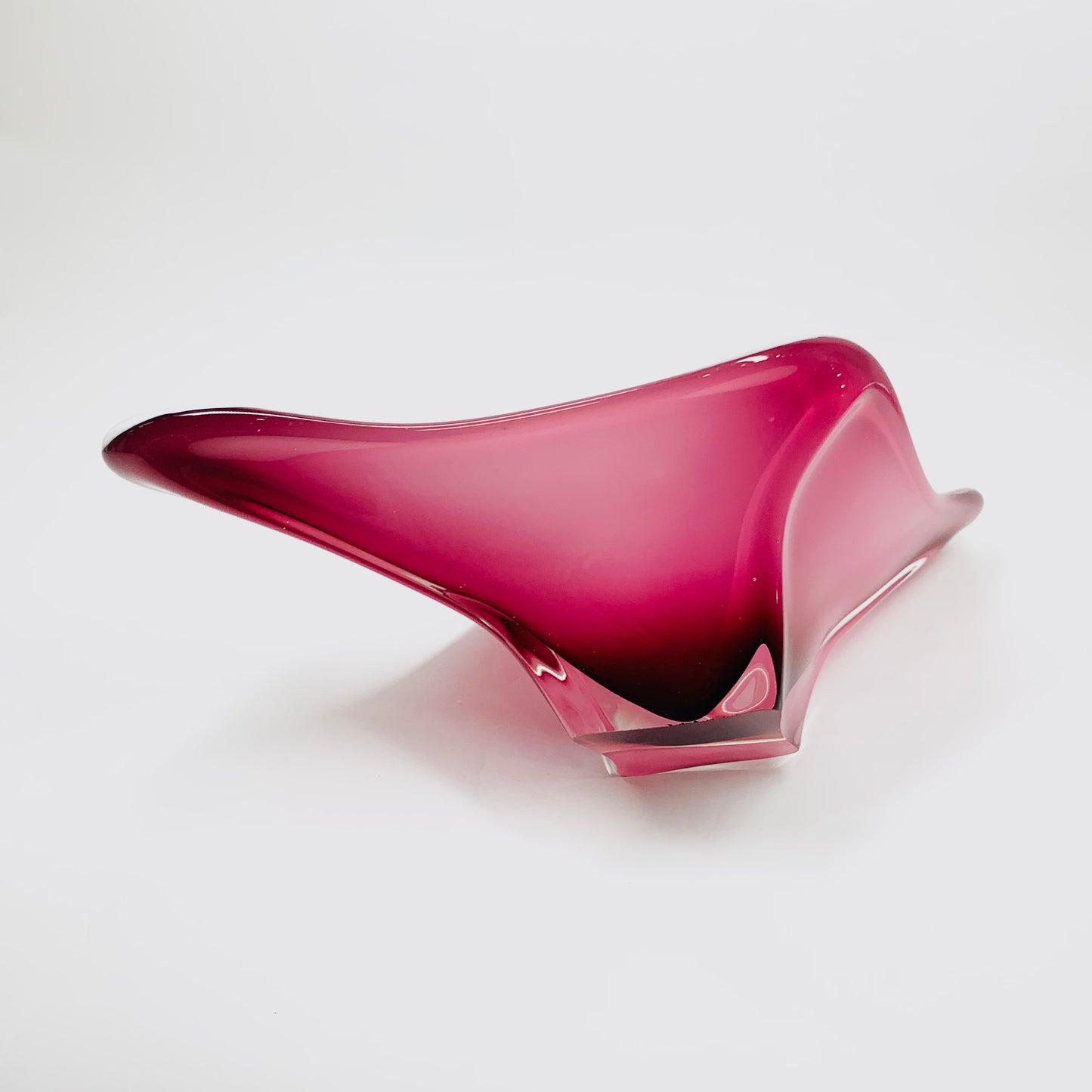 Extremely rare MCM Japanese cased pink sommerso glass bowl