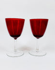Midcentury Italian red sweet wine glasses