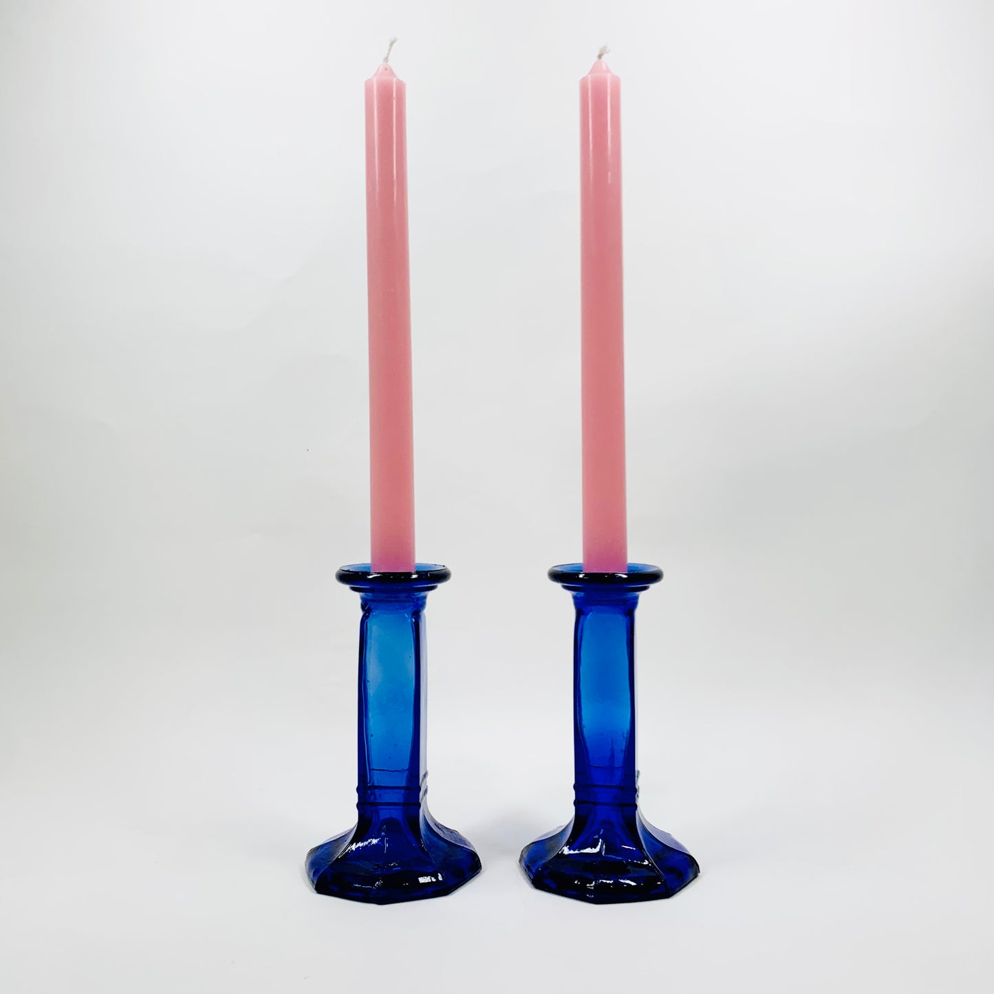 MCM Spanish cobalt blue glass candle stick holder