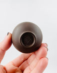 Rare Midcentury Japanese brown pottery condiment set