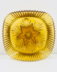 Art Deco amber glass bowl star pattern