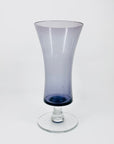 Midcentury Bohemian purple glass footed vase