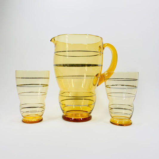 AMBER LEMONADE JUG SET