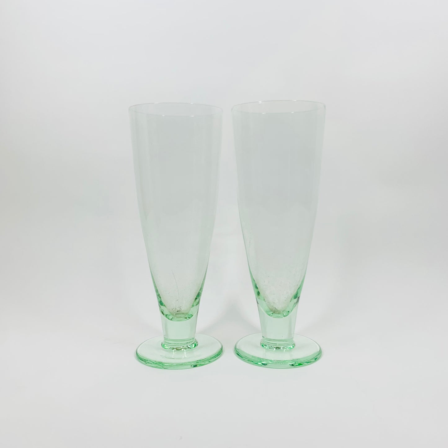 Rare MCM green glass beer tankard/champagne flutes