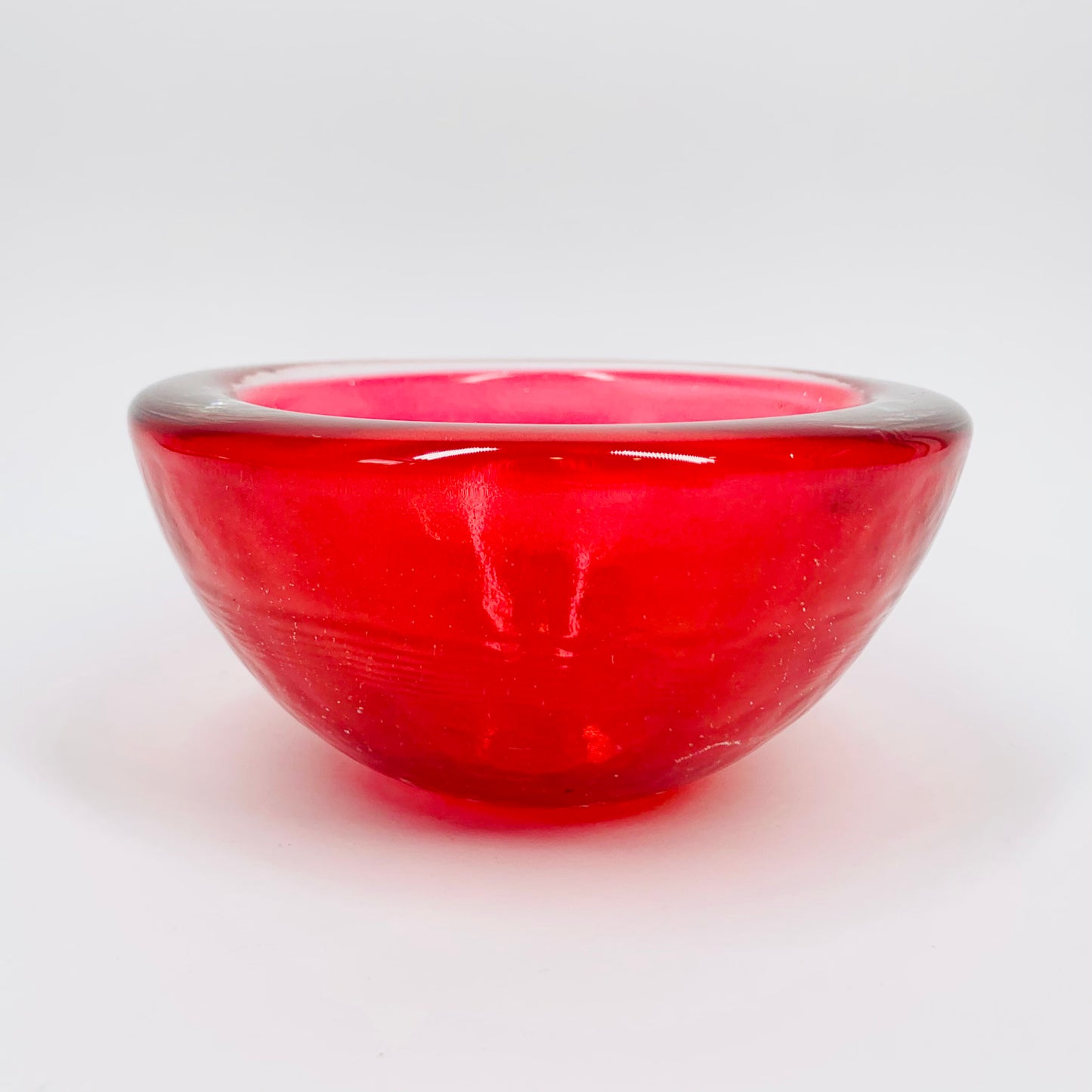 MCM flashed dye red glass bowl