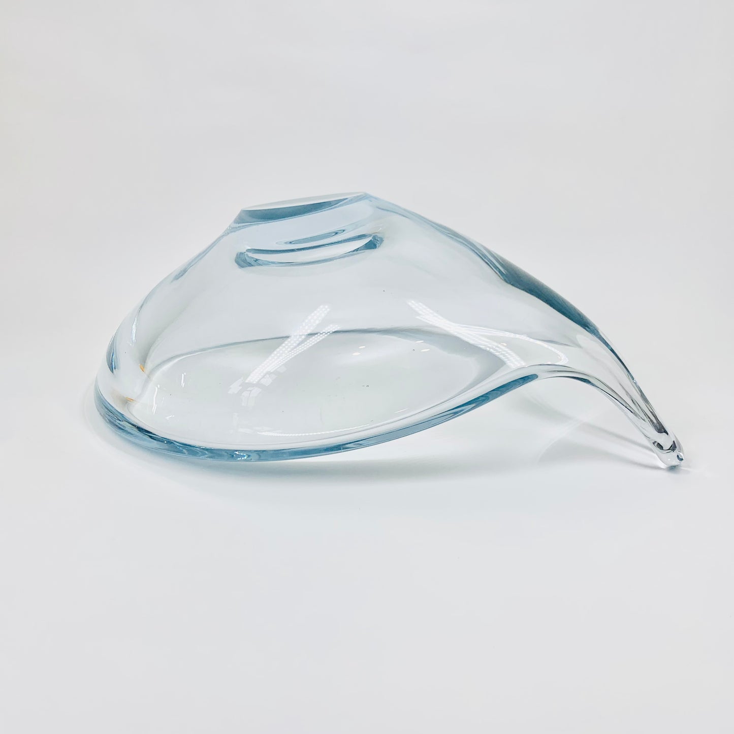 1960s Swedish Strombergshyttan modern glass tear drop bowl