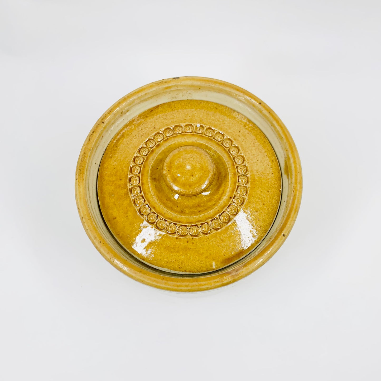 Midcentury hand glazed pottery canister/ginger jar