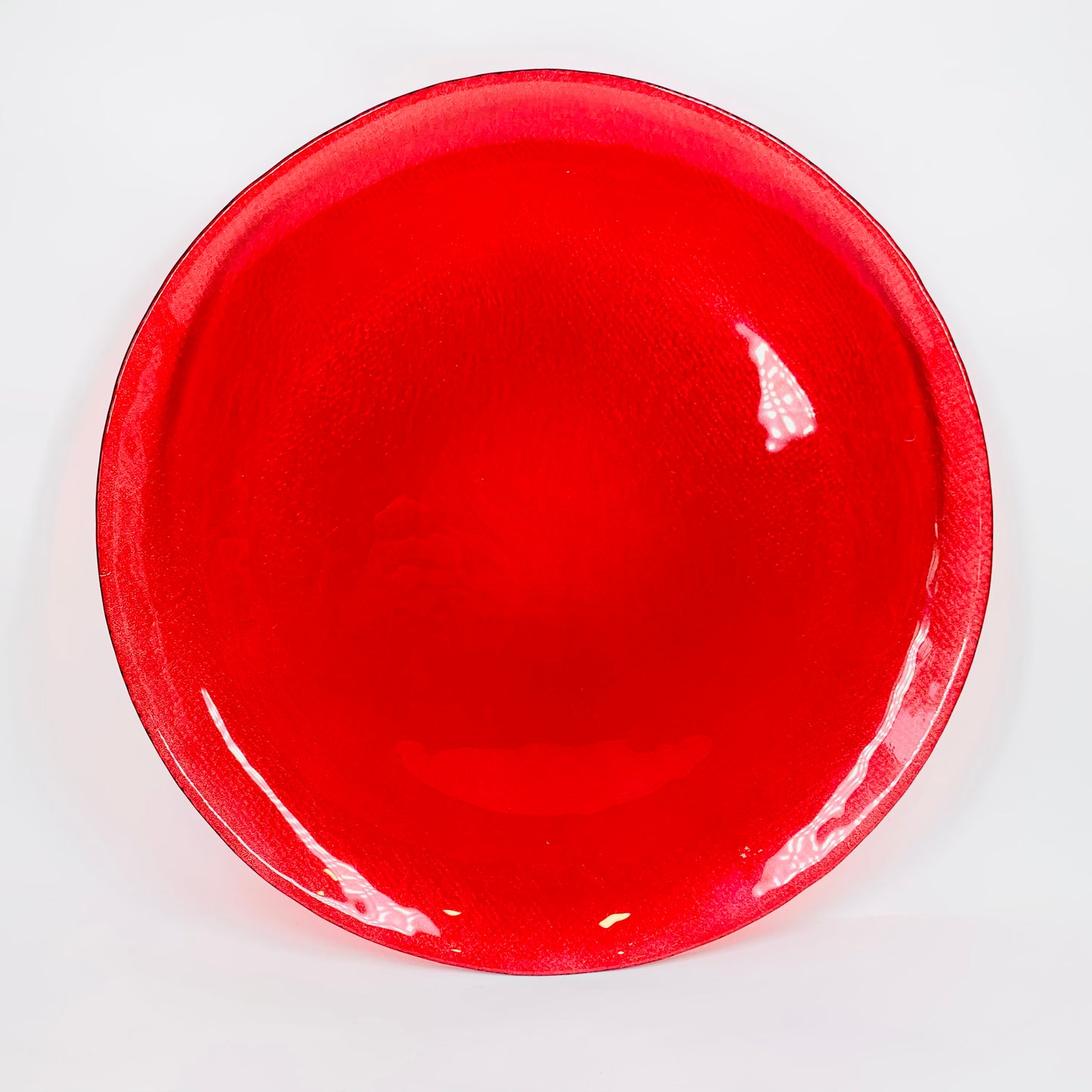 Vintage Studio Nova flash dyed red glass serving platter