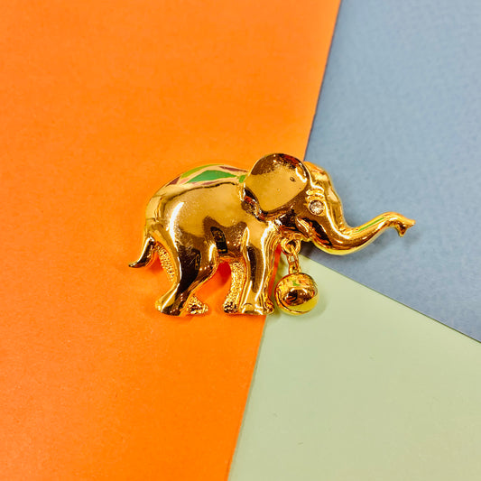 1980s plated alloy Jodo elephant brooch