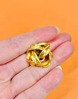Rare 1960s French silver plated brutalist knot clip on earrings