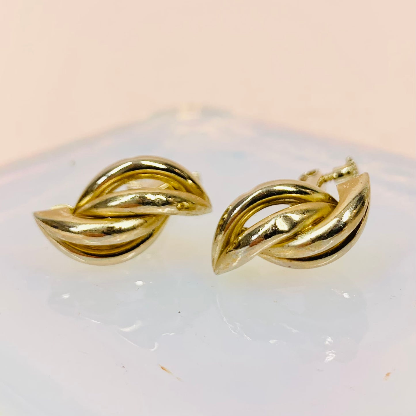 Rare gold plated stud earrings