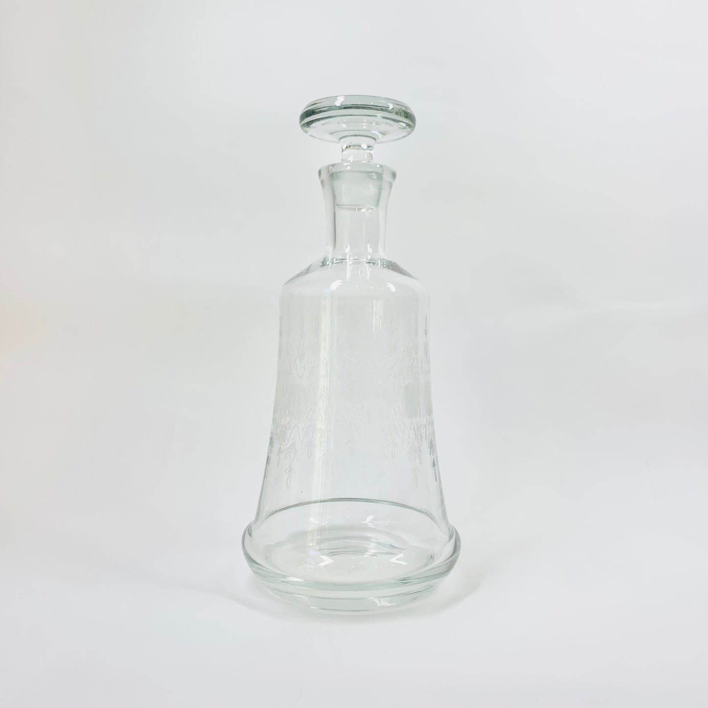 Midcentury etched glass decanter