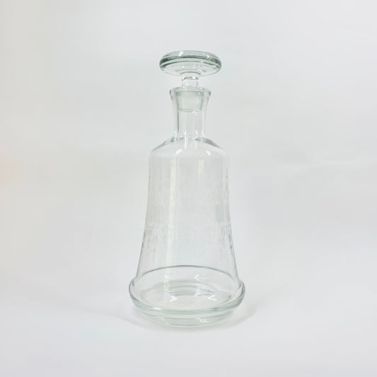 Midcentury etched glass decanter