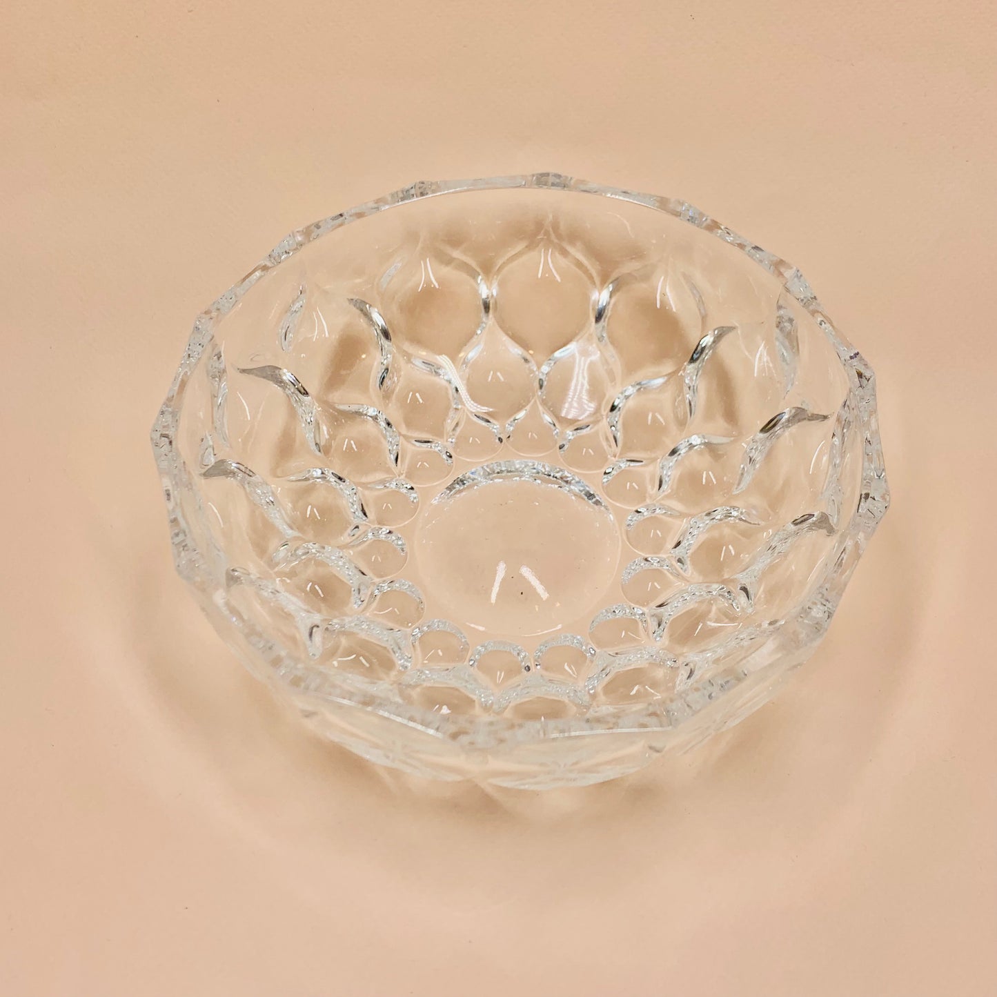 Antique English pressed crystal salad/fruit bowl