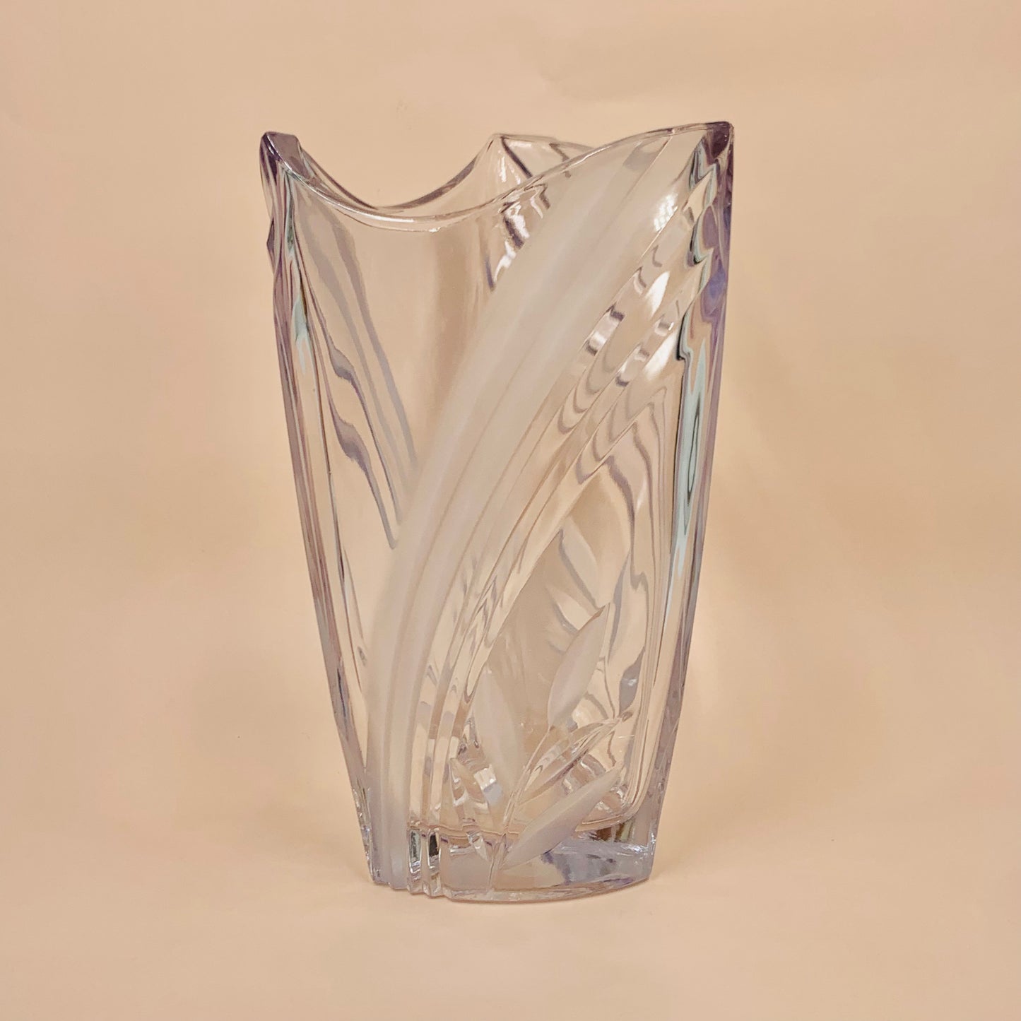 Large antique Bohemian cut glass vase