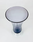 Midcentury Bohemian purple glass footed vase