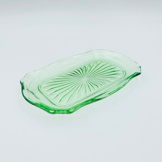 Art Deco depression glass tea biscuit plate