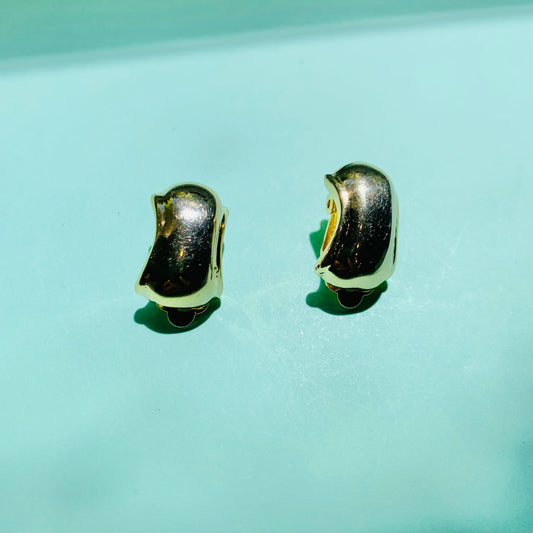 1960s French plated CC clip on earrings