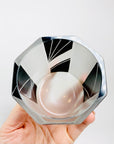 Extremely extremely rare antique Art Deco black enamel decanter satin glass set by Karl Palda